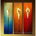 Pintura hecha a mano abstracta del cuchillo de la flor 3pcs